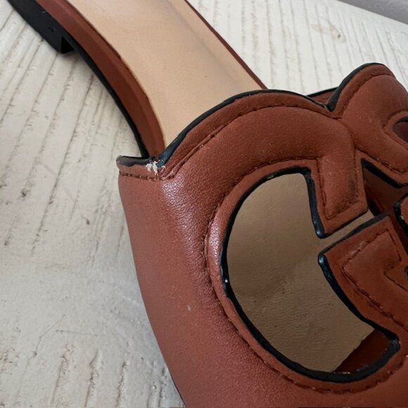 Brown Leather Slides Size 39 - Picture 3 of 6